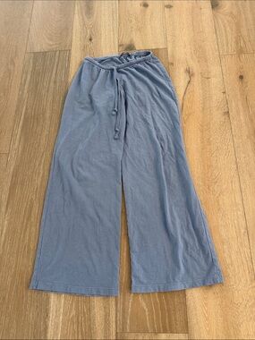 Brandy Melville Wide Leg Drawstring Lounge Pants — Dusty Blue